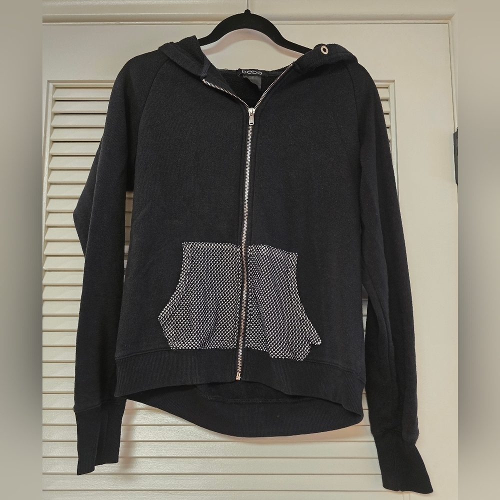 Bebe - Bebe Sport Long-Sleeve Zip-Up Sweater With Hood & Pockets